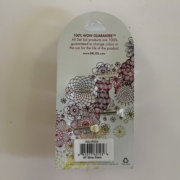 Del Sol Bow Color Changing Hair Pins Clips Changes In The Sun NEW - Picture 8 of 11